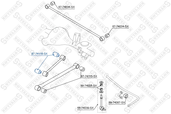 Mounting, control/trailing arm (87-74116-SX)