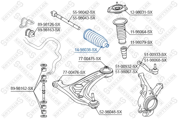 Bellow, steering (14-98038-SX)