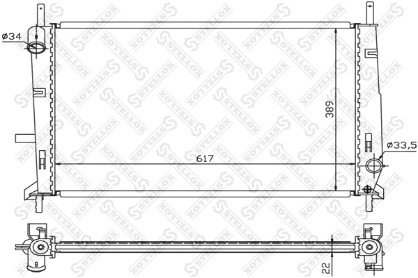 Radiator, engine cooling (10-25031-SX)