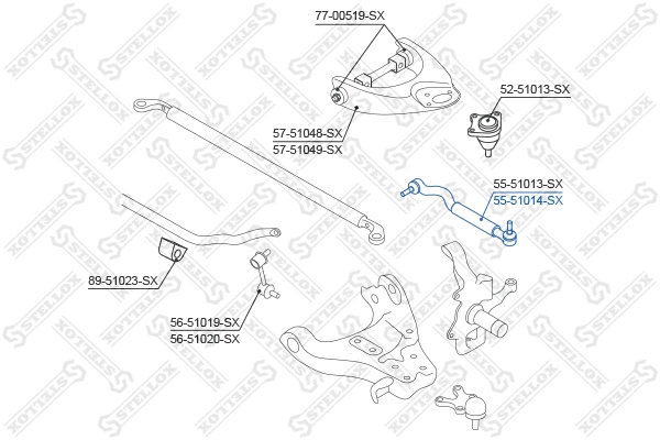 Inner Tie Rod (55-51014-SX)
