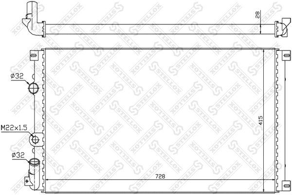 Radiator, engine cooling (10-26179-SX)