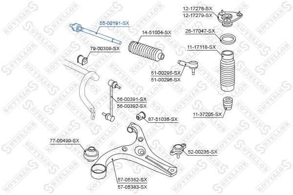 Inner Tie Rod (55-00191-SX)