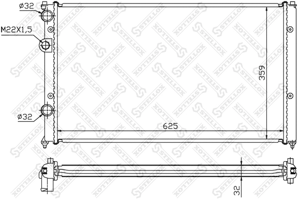 Radiator, engine cooling (10-25199-SX)