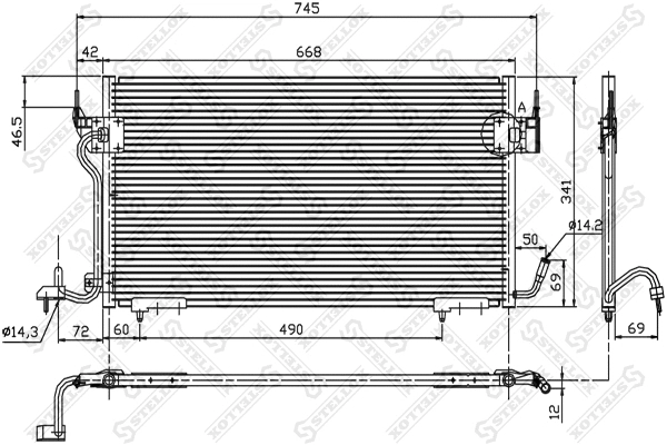 Condenser, air conditioning (10-45555-SX)