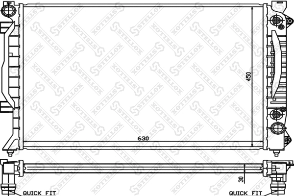 Radiator, engine cooling (10-25158-SX)