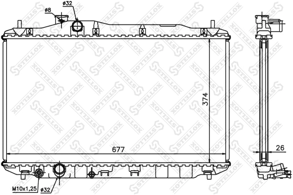 Radiator, engine cooling (10-26675-SX)