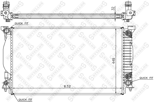 Radiator, engine cooling (10-25517-SX)