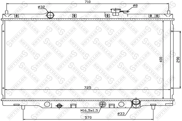 Radiator, engine cooling (10-25389-SX)