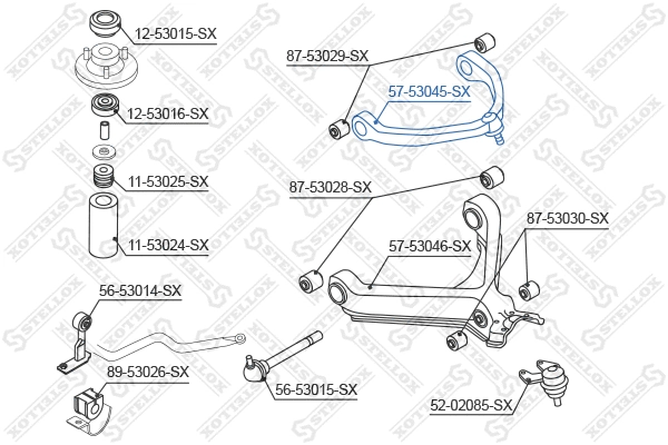 Control/Trailing Arm, wheel suspension (57-53045-SX)