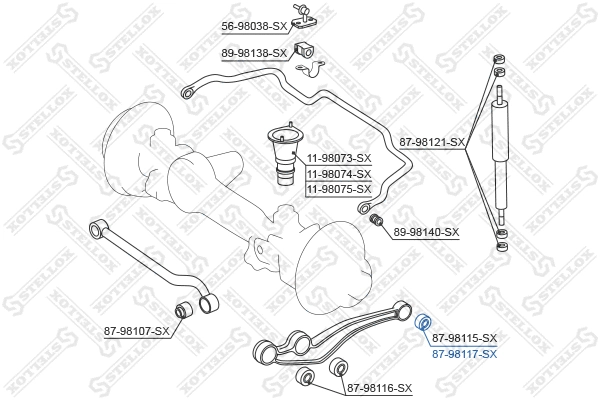 Mounting, control/trailing arm (87-98117-SX)