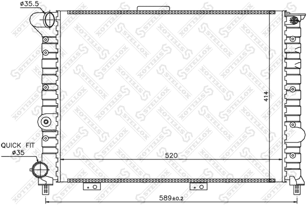 Radiator, engine cooling (10-25490-SX)