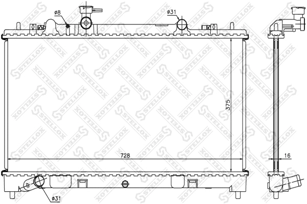 Radiator, engine cooling (10-26704-SX)