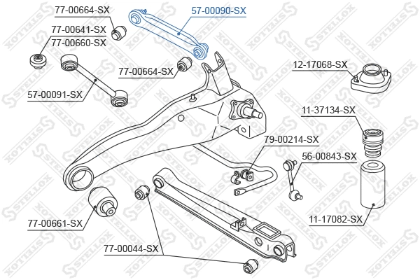 Rod/Strut, wheel suspension (57-00090-SX)
