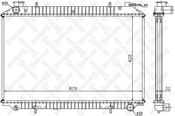 Radiator, engine cooling (10-25975-SX)