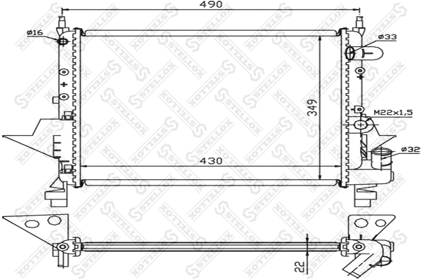 Radiator, engine cooling (10-26211-SX)