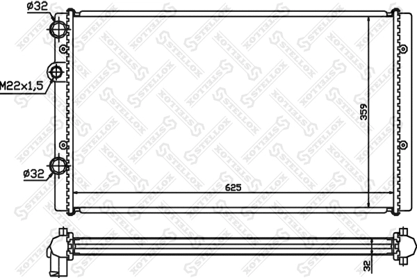Radiator, engine cooling (10-26419-SX)