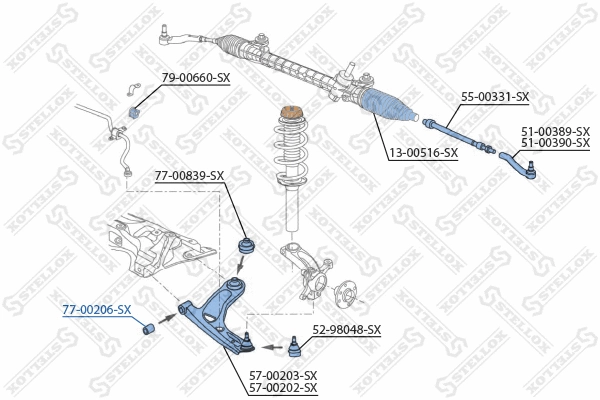 Mounting, control/trailing arm (77-00206-SX)