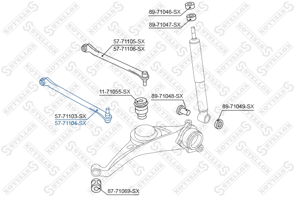 Control/Trailing Arm, wheel suspension (57-71104-SX)