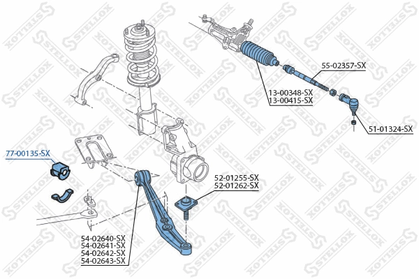 Mounting, stabiliser bar (77-00135-SX)