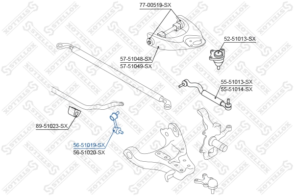 Link/Coupling Rod, stabiliser bar (56-51019-SX)