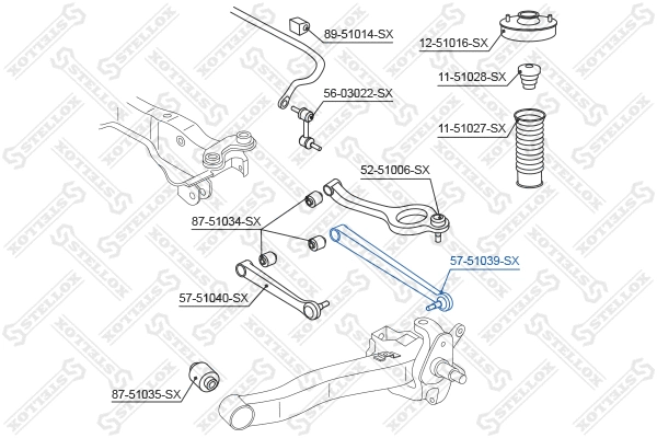 Control/Trailing Arm, wheel suspension (57-51039-SX)