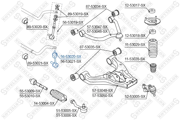 Link/Coupling Rod, stabiliser bar (56-53020-SX)