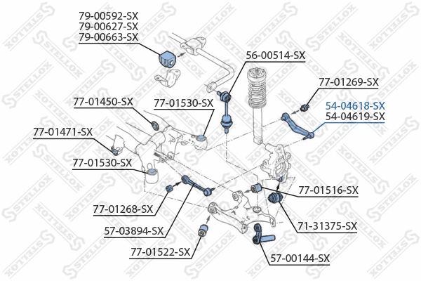 Control/Trailing Arm, wheel suspension (54-04618-SX)