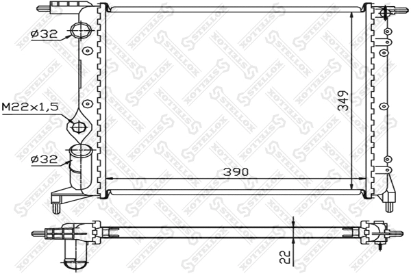 Radiator, engine cooling (10-25236-SX)