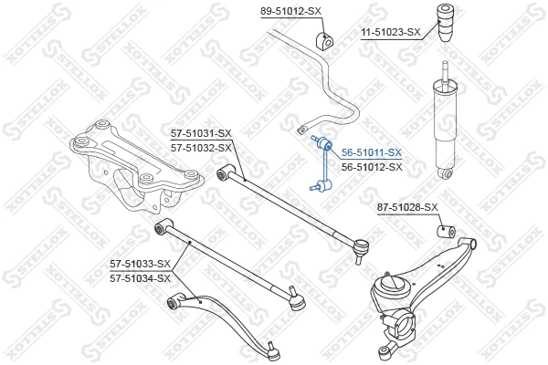 Link/Coupling Rod, stabiliser bar (56-51011-SX)