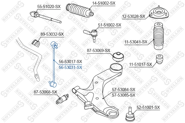 Link/Coupling Rod, stabiliser bar (56-53031-SX)
