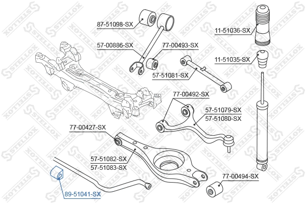 Mounting, stabiliser bar (89-51041-SX)