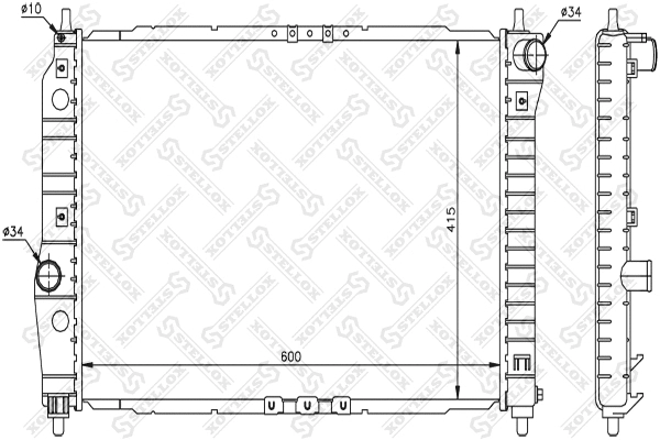Radiator, engine cooling (10-25341-SX)