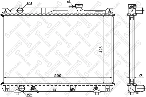 Radiator, engine cooling (10-25180-SX)