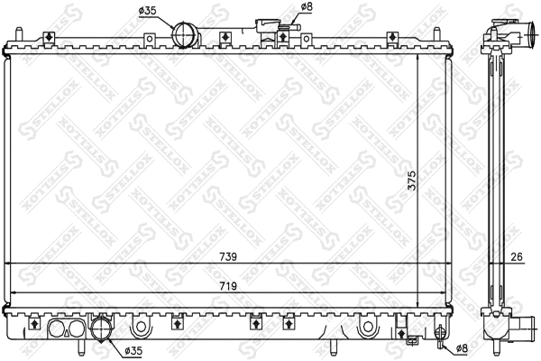 Radiator, engine cooling (10-25962-SX)