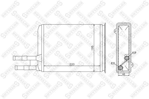 Heat Exchanger, interior heating (10-35025-SX)