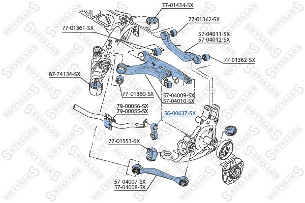 Link/Coupling Rod, stabiliser bar (56-00637-SX)