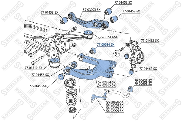 Mounting, control/trailing arm (77-00934-SX)