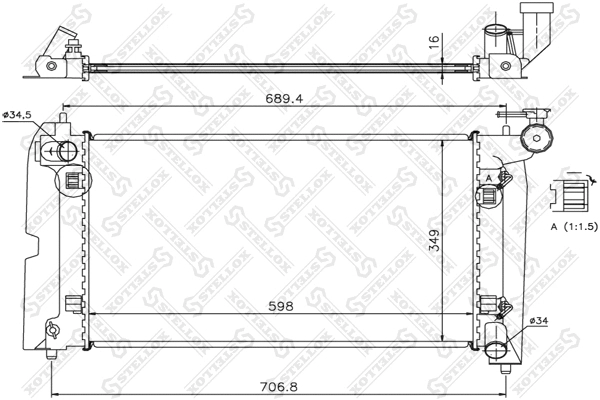 Radiator, engine cooling (10-26309-SX)