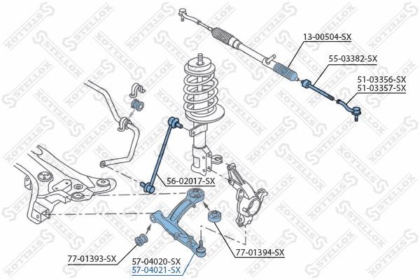 Control/Trailing Arm, wheel suspension (57-04021-SX)