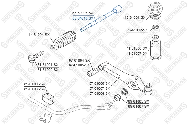 Inner Tie Rod (55-61010-SX)