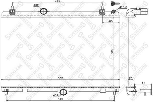 Radiator, engine cooling (10-25413-SX)