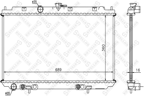 Radiator, engine cooling (10-26578-SX)