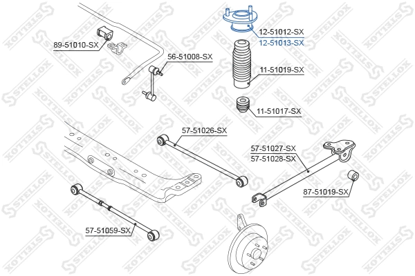 Suspension Strut Support Mount (12-51013-SX)