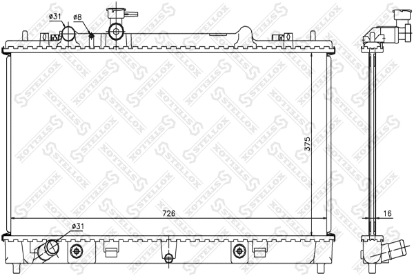 Radiator, engine cooling (10-26703-SX)