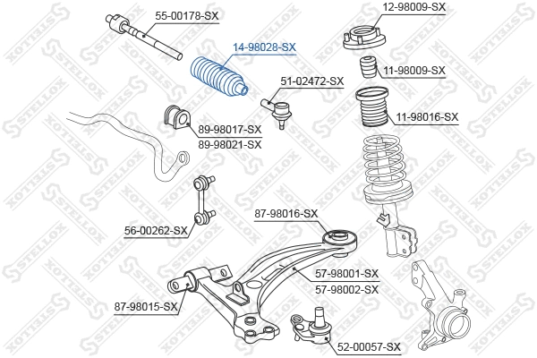 Bellow, steering (14-98028-SX)