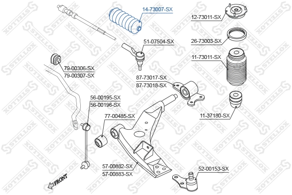 Bellow, steering (14-73007-SX)