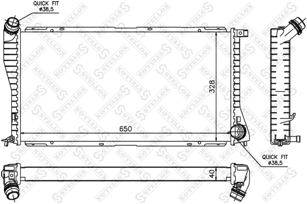 Radiator, engine cooling (10-25296-SX)