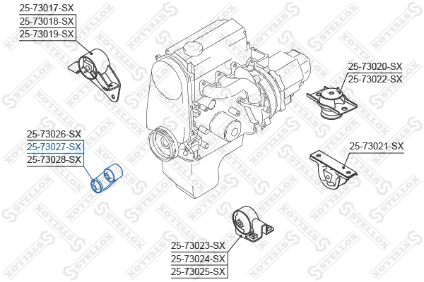 Mounting, engine (25-73027-SX)