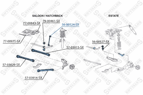 Link/Coupling Rod, stabiliser bar (56-00524-SX)