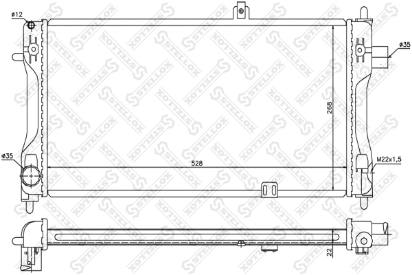 Radiator, engine cooling (10-26063-SX)
